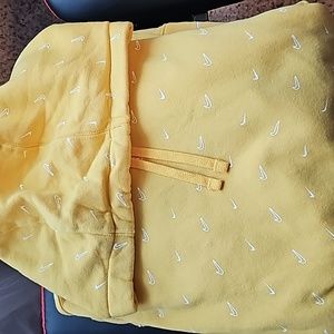 Nike Women’s Yellow Hoodie Jacket - Allover Swoosh Embroidery